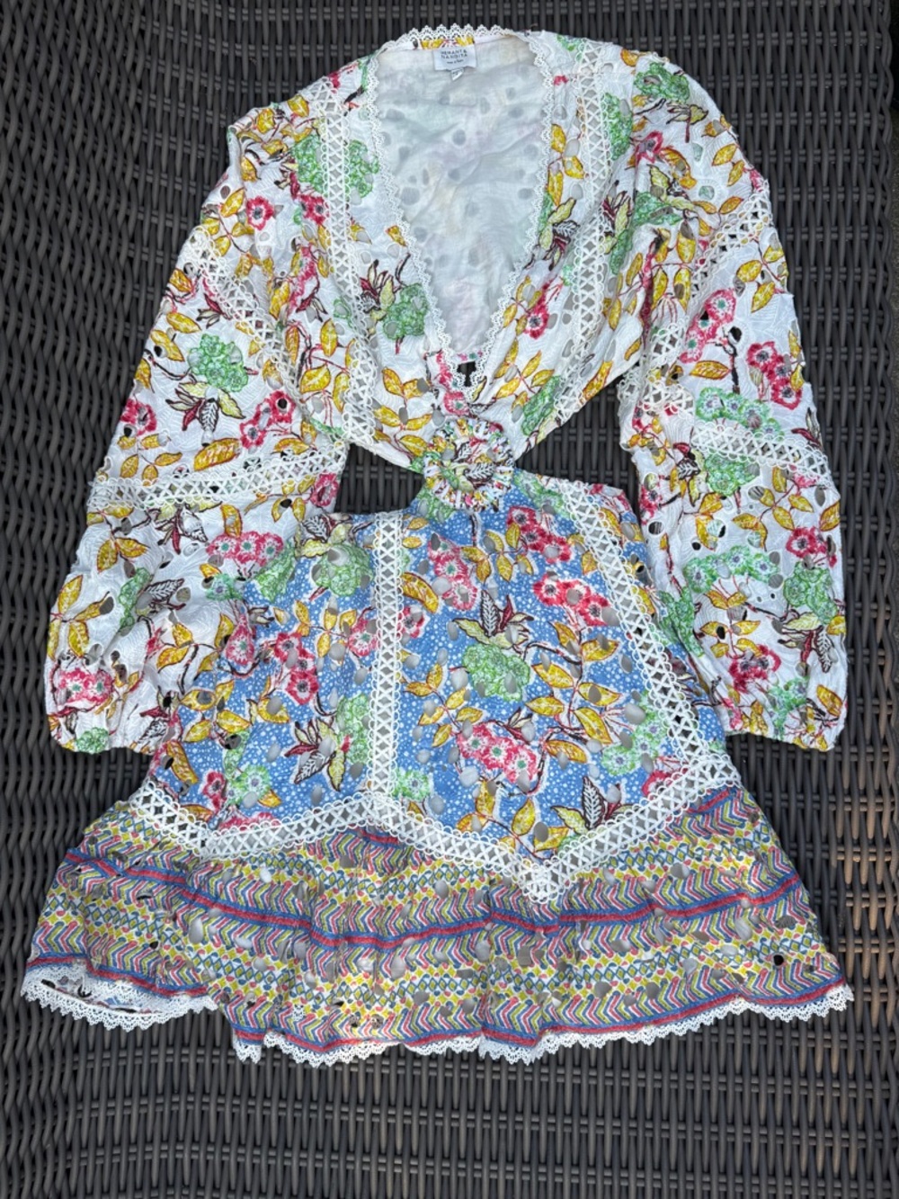 Hemant & Nandita Floral Lace-Trim Dress - Size S - Picture 5 of 14